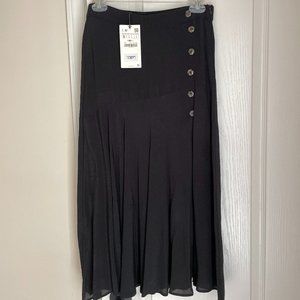 Zara Midi Navy Blue Skirt. New!